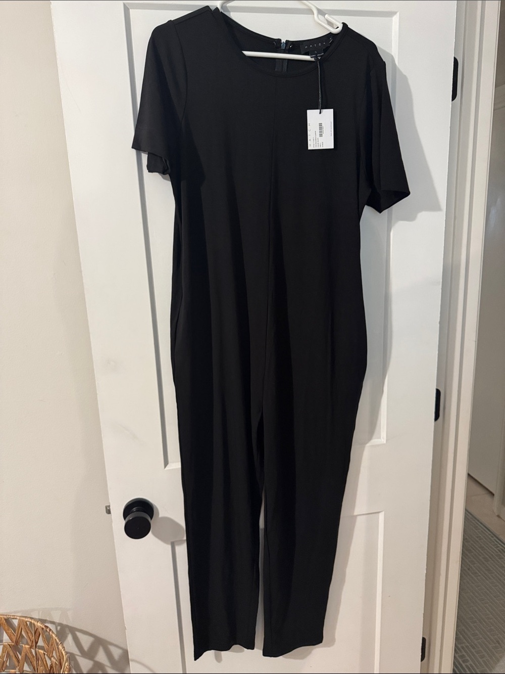 Hatch Black Short-Sleeve Jumpsuit